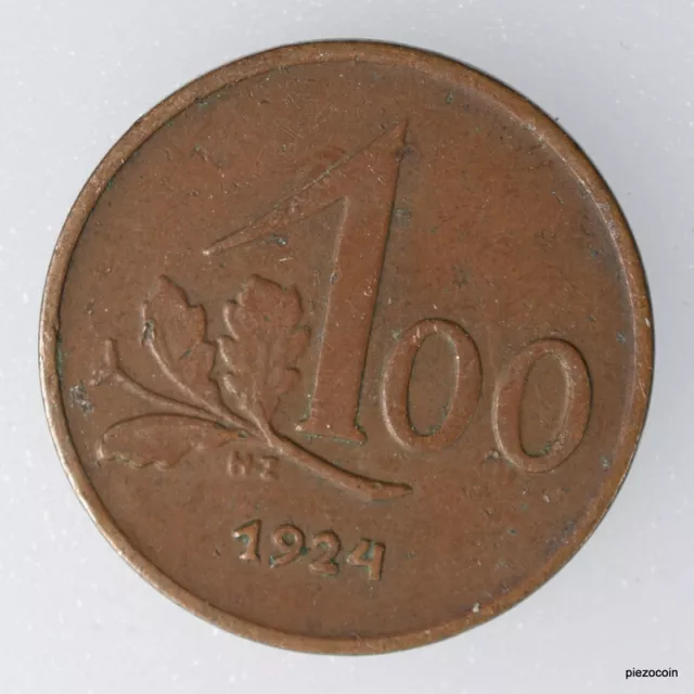 Austria 100 Groschen 1924 Eagle'S Head Coin KM# 2832 Inv#A962