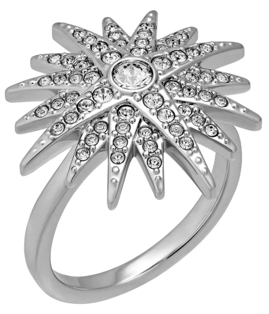 Swarovski Balthus Rhodium Clear Crystals Star Womens Ring Size 8 / 58 - 5095316