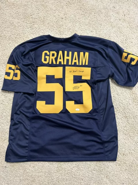 Mason Graham Signed Custom Michigan Wolverines Jersey Natty Inscription JSA