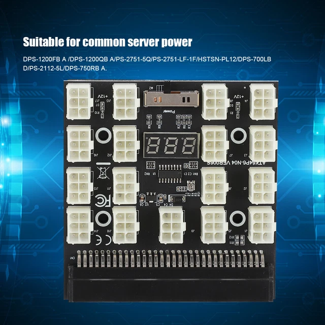 PCI E 17x 6pin 12V Mining Server Power Supply Adapter Converter Board With L 2BB