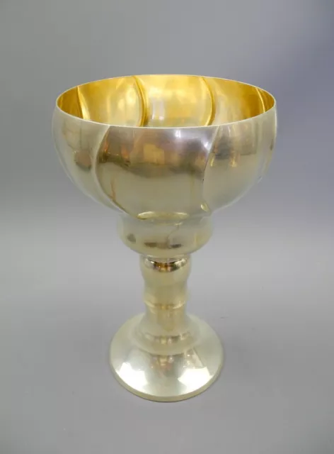 Großer Pokal Silber plated "ALPACCA" Inwendig vergoldet 26 x 15,5 cm