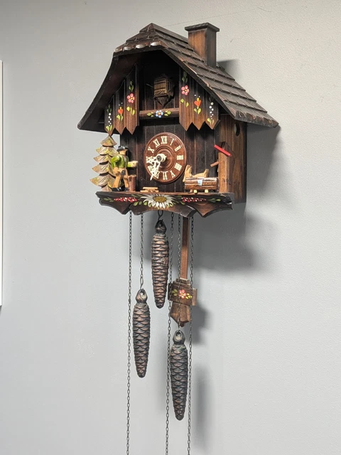 RARE MUSICAL CUCKOO Clock Black Forest German Anton Schneider With 4 ...