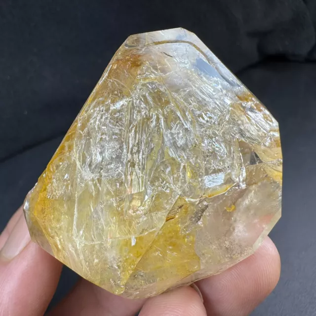 Golden Aura Herkimer Diamond Quartz Crystal Point / from New York