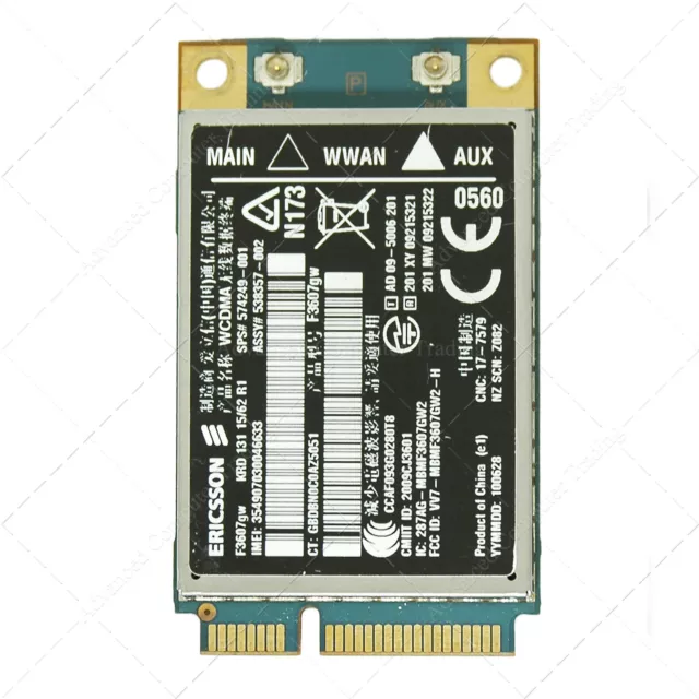 Tarjeta WWAN UMTS 3G HP HS2330 Ericsson F3607GW HSPA 7.2 mbps  574249-001