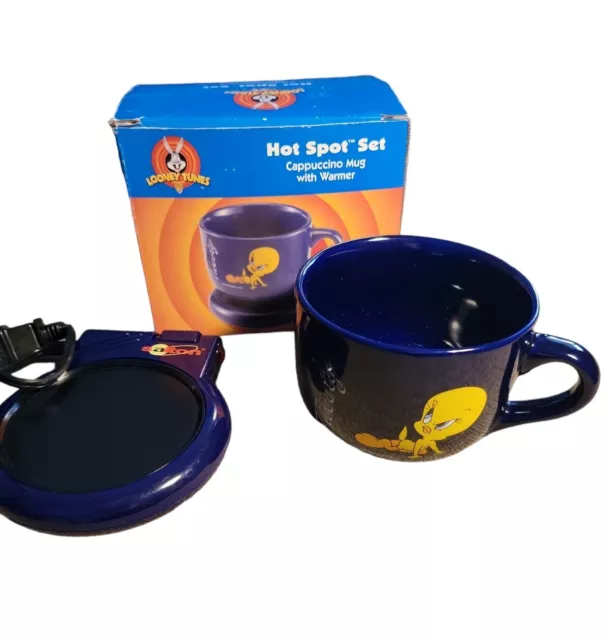 Looney Tunes Hot Spot Set Mug Warmer Tweety Bird Coffee Mug Vintage new