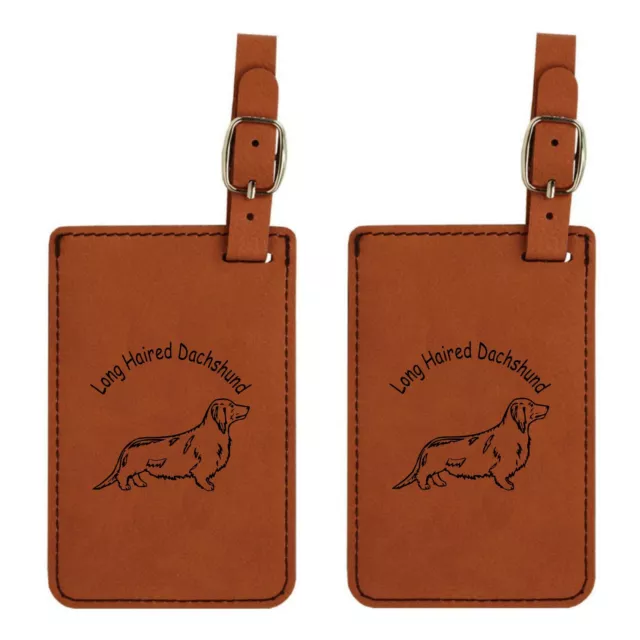 L3038 Long Haired Dachshund Luggage Tags 2Pk FREE SHIPPING 200 Breeds Available