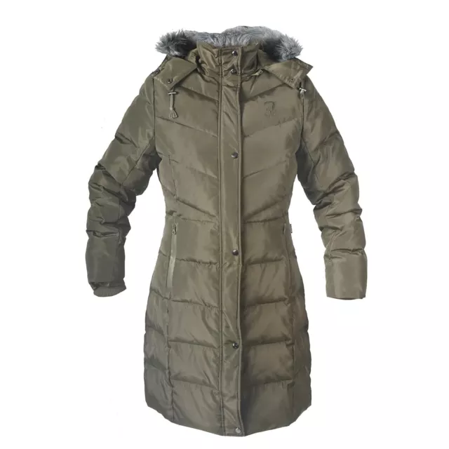 Womens Long Jacket Coat Zip Pockets Quilted Hooded Winter Puffer Parka Warmer