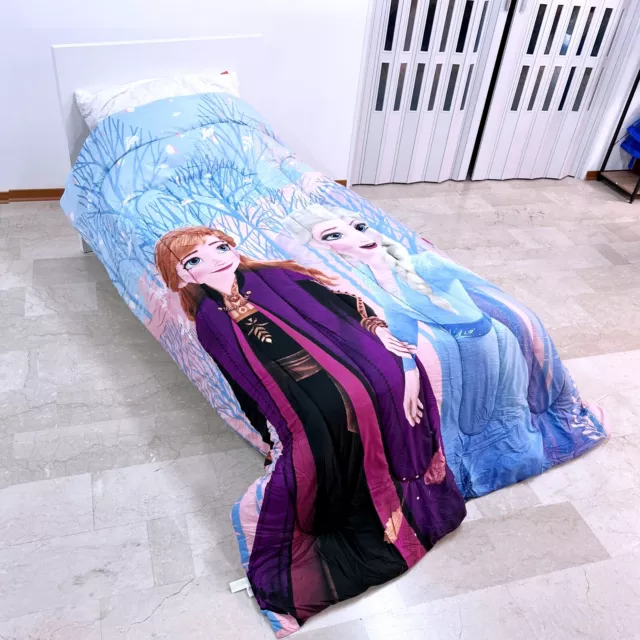 Disney Frozen II Courtepointe Couette D'Hiver Lit Simple 180x260cm Anna Elsa