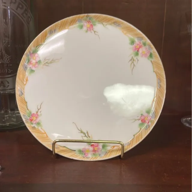 Vintage Hand Painted Nippon Porcelain Dessert Plate, Collectible China