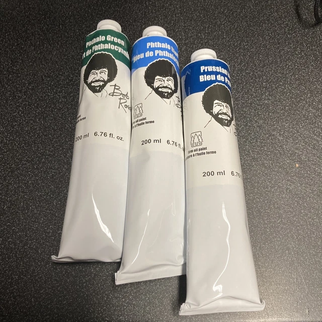(3) Pinturas al óleo Bob Ross azul ftalo verde ftalo azul prusiano NUEVAS