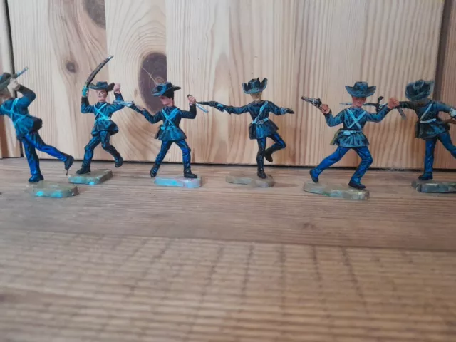 6er Set Figuren, Cowboys, Soldaten, Vintage, aus Italien