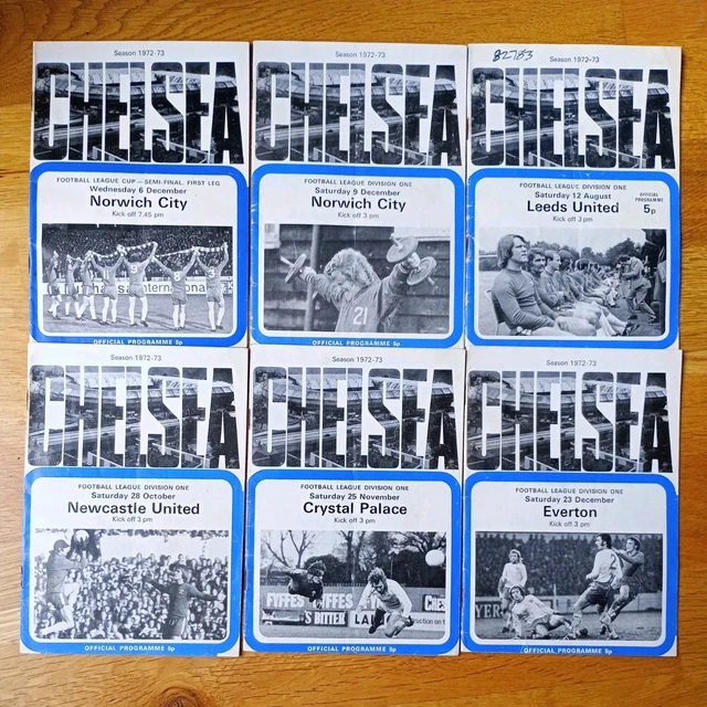 Chelsea Programmes CHELSEA FC Programmes 1972-73 Season x 6 £4.88 - PicClick UK
