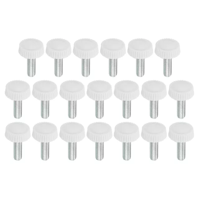 20pcs M5x16mm Knurled Thumb Screw Clamping Screw Knobs Grip Bolt Fasteners White