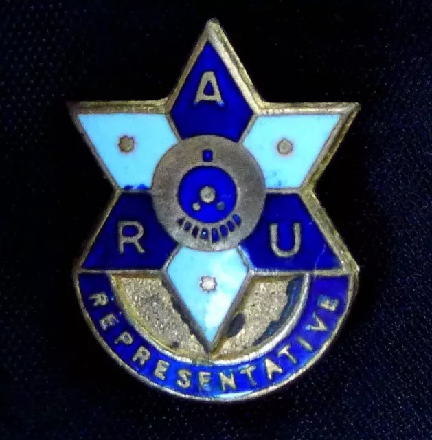 VINTAGE ENAMEL AUSTRALIAN RAILWAYS UNION REPRESENTATIVE'S BADGE by ANGUS & COOTE