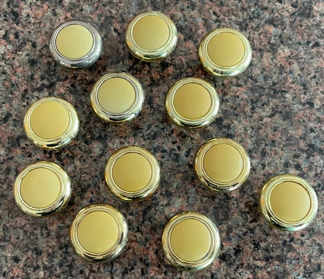 Lot of 12 Amerock Allison Almond Porcelain & Brass Cabinet Drawer Knob  w/Screws