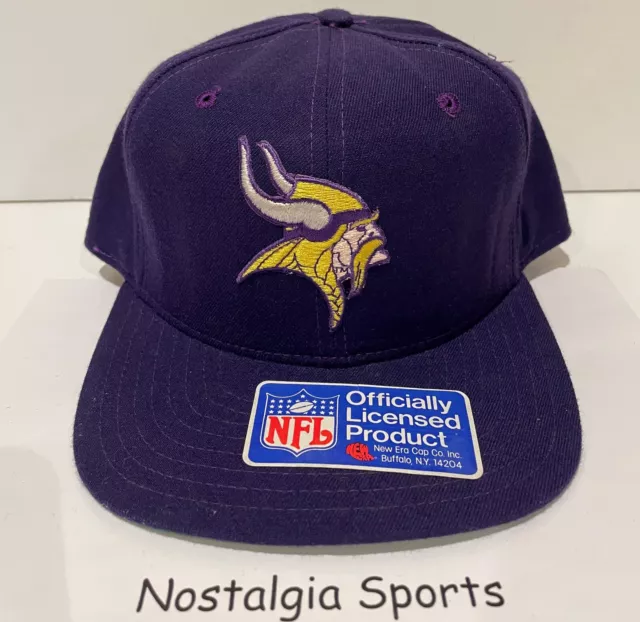 Vintage MINNESOTA VIKINGS NEW ERA SnapBack HAT PRO Model MED/LARGE NEW Old Stock