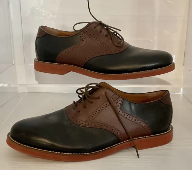 MENS Size 13D GH BASS Burlington Leather Two Tone Vintage Style Saddle Shoes