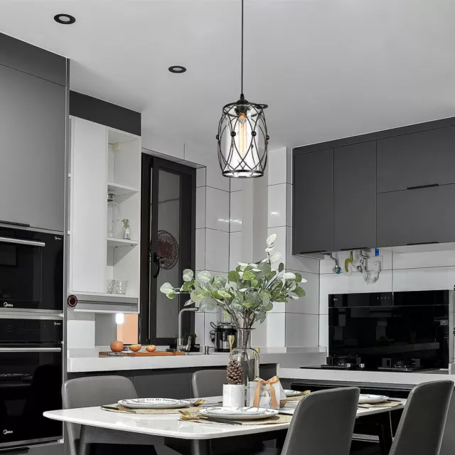 1 Light Ceiling Lamp Farmhouse Plug in Pendant Light Hanging Chandelier Durable
