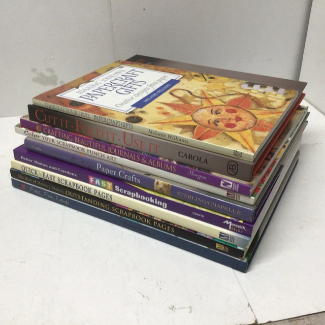 Lote de libros prácticos libro de recortes papelería diario tarjeta punzón arte artesanía diario