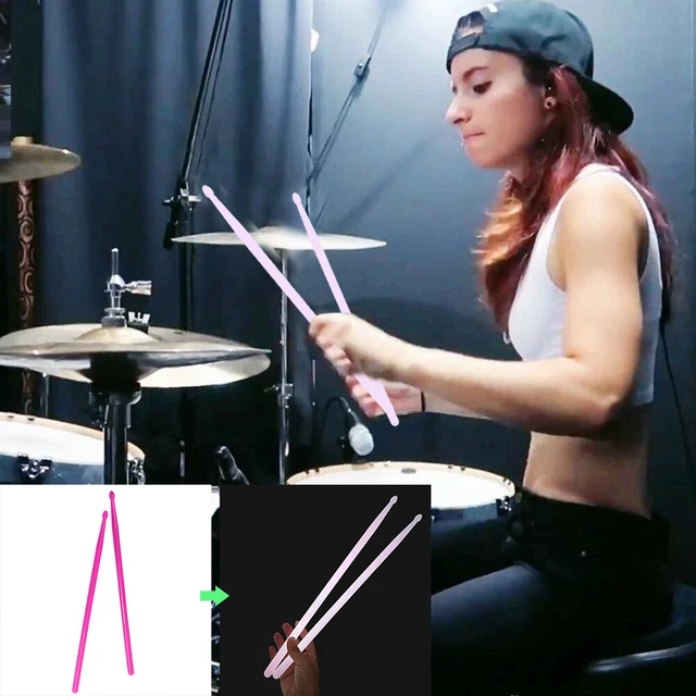 2 Pcs 4 Color Nylon Light Up Drum Sticks for Adults Kids Professional (Purple) 2