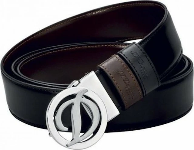 S.T. Dupont 30mm Reversible Belt With Iconic "D" Buckle, 7320120, New In box