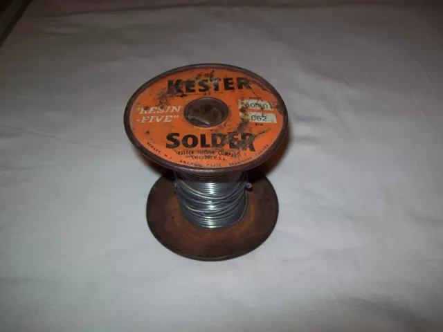 Vintage Kester Solder Resin-Five 60/40 .062 diameter about 1 pound with spool