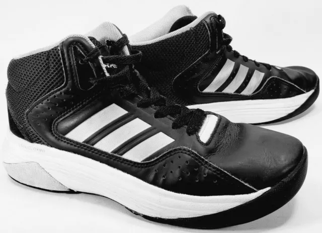 Adidas Cloudfoam Ilation MidTop Basketball Shoe Kids Size 2Y Black/Silver AQ1331