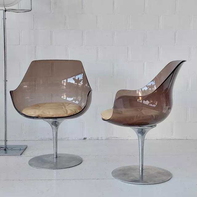 SET 2x Estelle and Erwine Laverne Champagne chair Formes Nouvelles 1960s