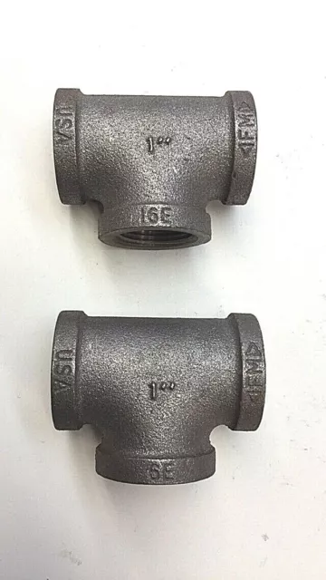 Anvil 1" Female Tee Galvanized Malleable Cast Iron Pipe Fitting (Pack Of 2)