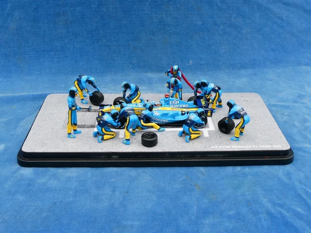 Set figurines diorama Porsche 919 Pit stop 5 mécaniciens 1 pilote 1/43