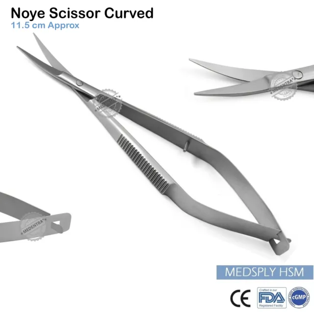 Dental Surgical Micro Noyes Scissor Curved Spring Action Suture Medical Lab Tool