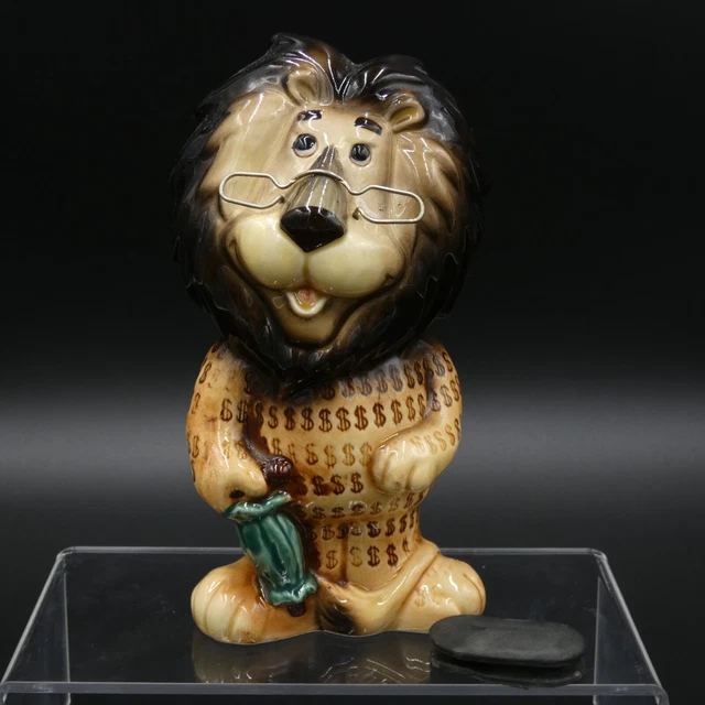 Vintage Lefton Hubert the Lion Coin Piggy Bank Japan Ceramic for Harris Savings