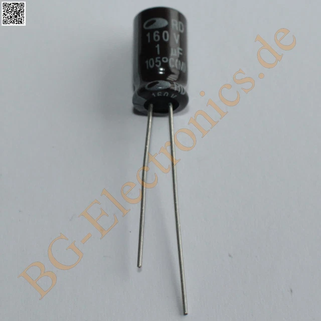 5 x 1 μF 1uF 160V 105° RM2,5 Elko condensatore raggio Samwha E-Cap 5 pz