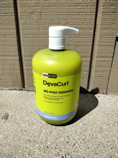 DevaCurl No-Poo Original Zero Lather Cleanser Shampoo For Rich Moisture 32 oz