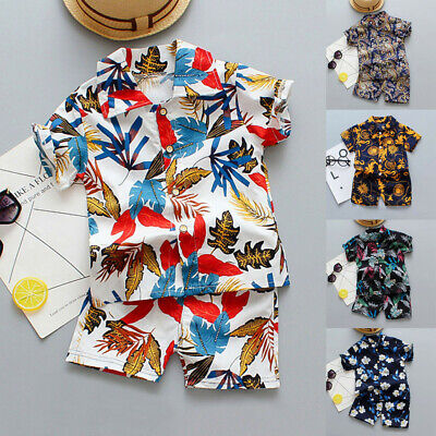 Toddler Newborn Boys Baby Kids Girls Floral Print Tops+Shorts Outfit Set Vestiti