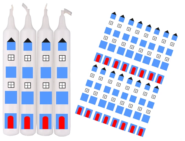 Tatuaje de velas faro azul, rojo o gris hágalo usted mismo para velas de varilla