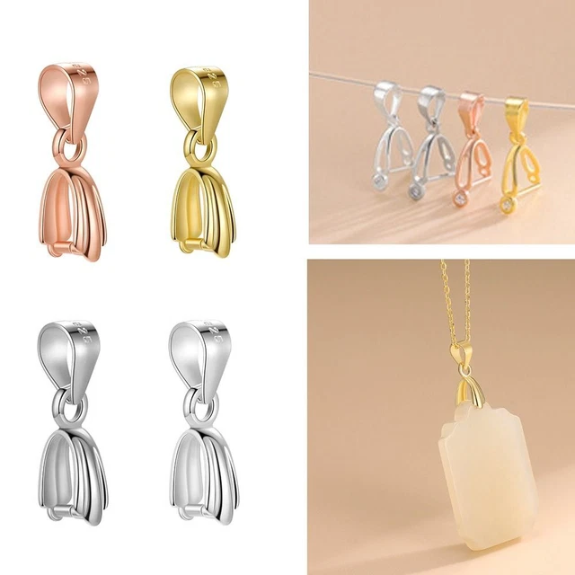3PCS PENDANT CLASP 925 Sterling Silver Pendant Clasp Necklace