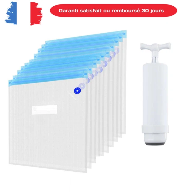 Lot de 10 Sac sous Vide Vetement Sac de Rangement sous Vide Aspirateur+1  Pompe