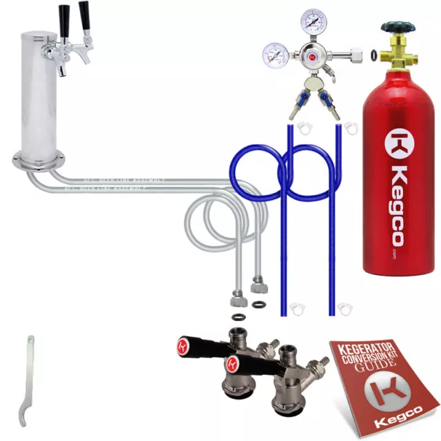 Kegco Standard 2 Product Tower Kegerator Conversion Kit with 5 lb. Co2 Tank