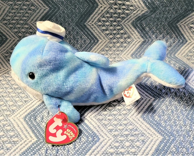 Ty Beanie Babies Captain The Whale 8” Plush New