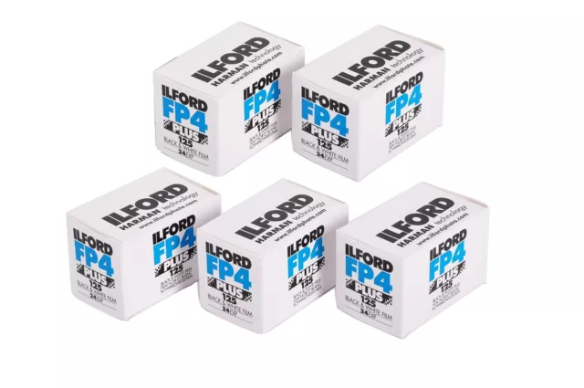 5X ILFORD FP4 Plus 125  135-24 / Pellicola negativo bianco e nero