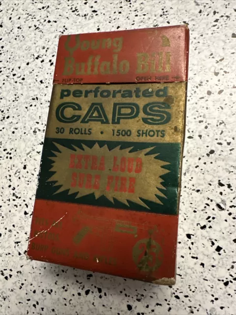 Vintage Young Buffalo Bill Perforated Caps 30 Rolls 1500 Shots Unused