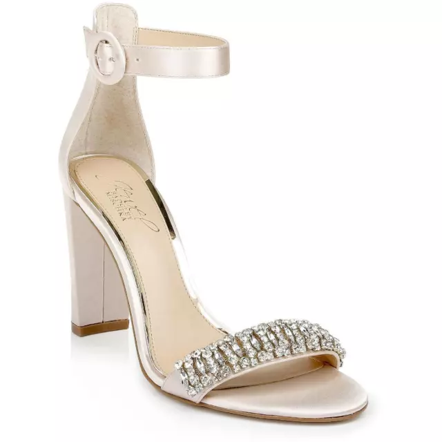 Jewel Badgley Mischka Womens Jameson Beige Heel Sandals  5 Medium (B,M) 4203