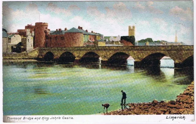 Postcard Thomond Bridge & King John's Castle Limerick Ireland