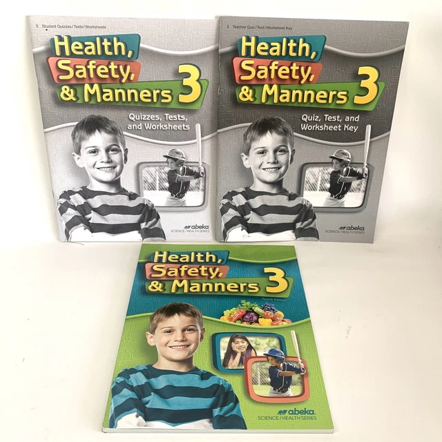 ABEKA HEALTH SAFETY Manners 3 Quiz Test Worksheet Key Workbook