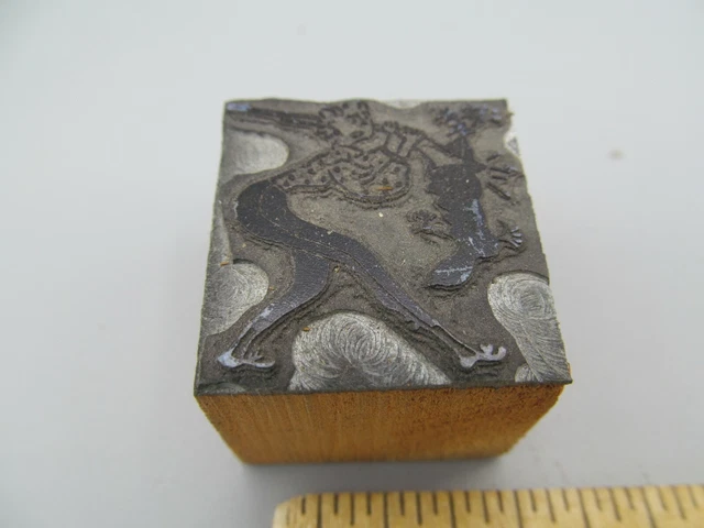 Comic Woman Putting Gun in Christmas Stocking Vintage Printing Press Block Stamp