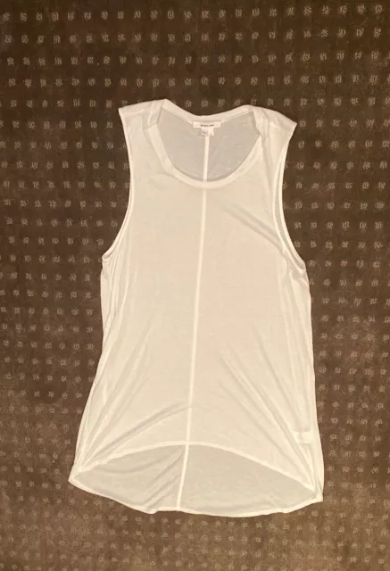 Helmut Lang White Sleeveless A-line Top Tee Tank Size Large Micro Modal So Soft
