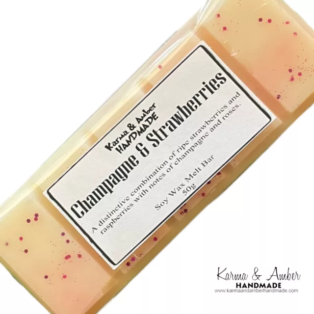 -Champagne & Strawberries_ Snap Bar Wax Melts, Highly Scented, Soy Wax