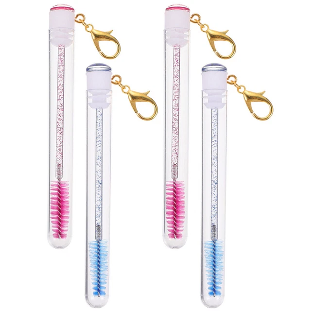 4pcs Keychain suspendu mascara pinceaux tube femelle Brushes de cils outils de