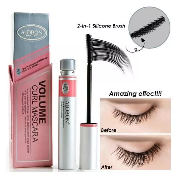 Mascara curl brosse picot noir waterproof Alobon